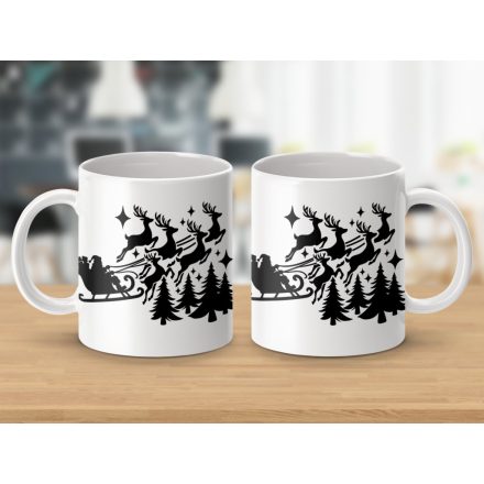 Mikulás a szánon bögre