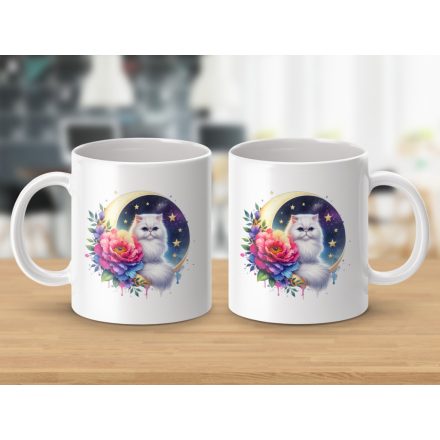 Misztikus félhold macskával bögre