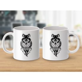 Farkas rúnákkal bögre