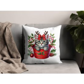 Macskás karácsonyi párnahuzat