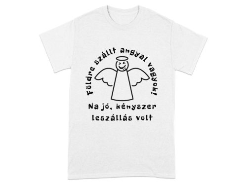 Földre szállt angyal humoros szublimációs póló