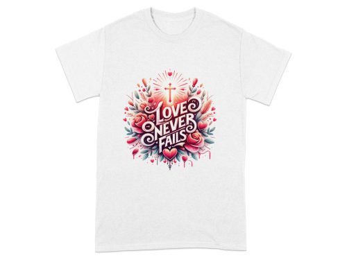 Szeretet sosem bukik el szublimációs póló